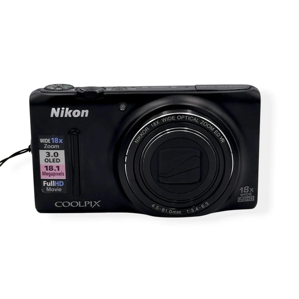 Nikon Coolpix S9400 18MP Digital Camera Black Case & Batteries TESTED WORKING